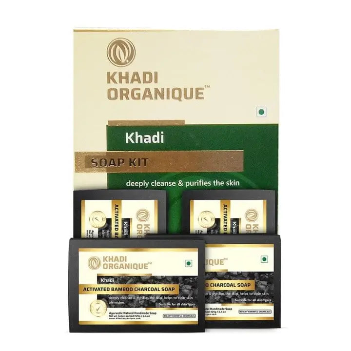Handmade Activated Bamboo Charcoal Soap Combo Kit