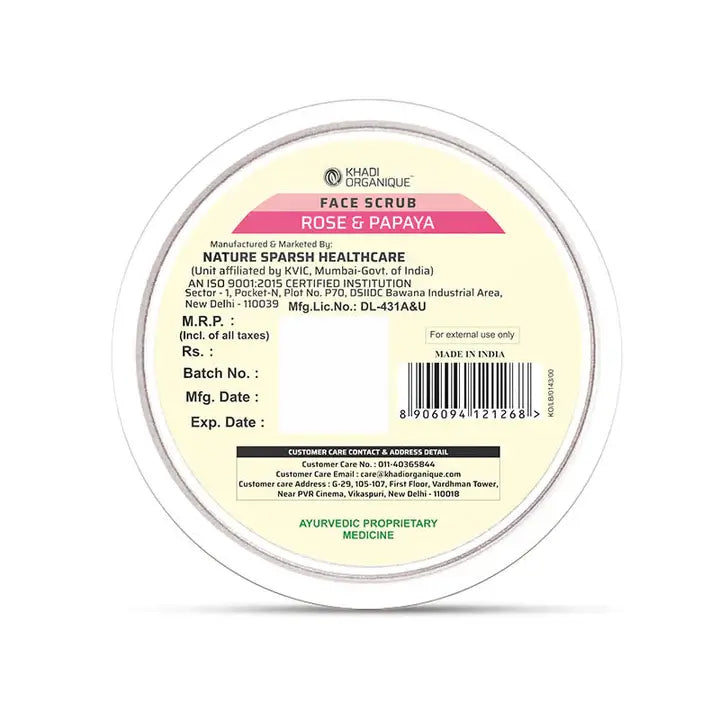 Khadi Herbal Rose & Papaya Face Scrub