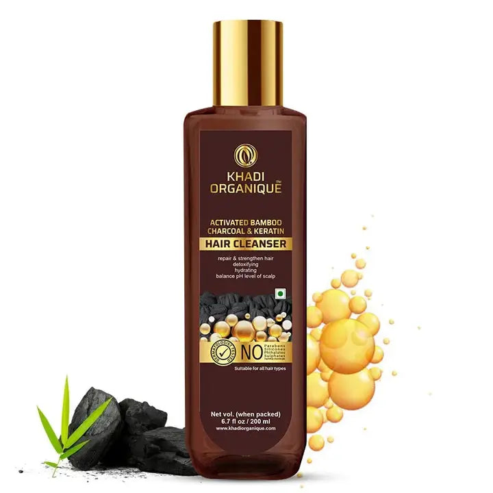 Khadi Organique Activated Bamboo Charcoal Hair Cleanser