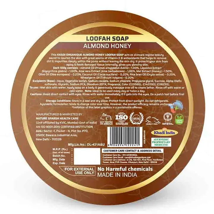 Khadi Organique Almond Honey Loofah Soap