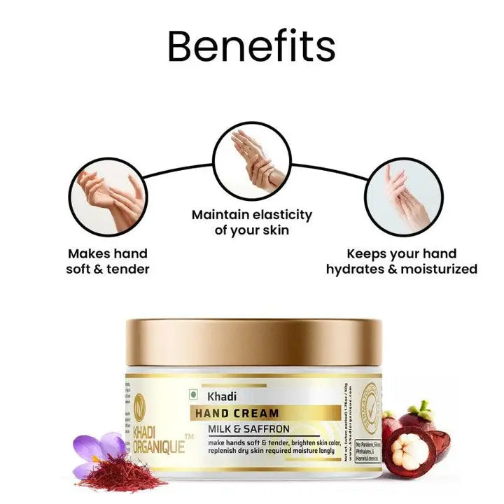 Milk & saffron hand cream benefits
