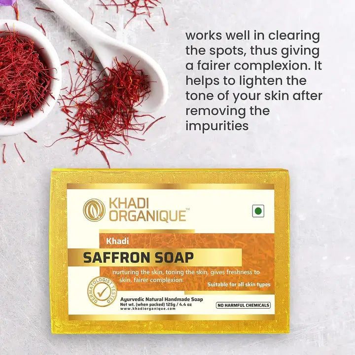 Saffron soap for skin whitening